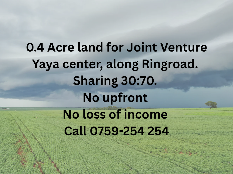 Half acre land available for joint venture along ring road near Yaya centre