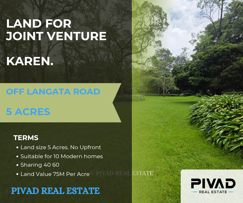 5 Acre Land for Joint Venture in Karen Estate